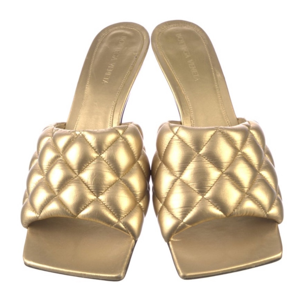 Bottega Veneta Gold Mules